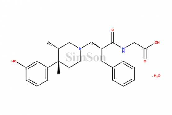 2-((R)-2-benzyl-3-((3S,4S)-4-(3-hydroxyphenyl)-3.4-dimethylpiperidin-1 yl)propanamido)acetic acid hydrate
